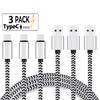 Кабель USB Type C 2.4A Быстрая зарядка Зарядное устройство Провод Плетеный нейлон Кабель для передачи данных Зарядное устройство для мобильного телефона Для Huawei Samsung USB C