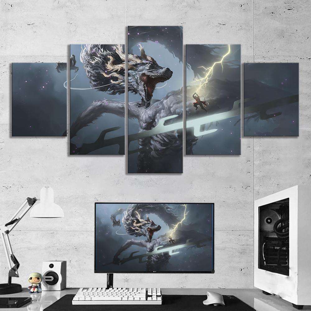 Без рамки 5 шт. SEKIRO Shadows Die Twice Игры Холщовые Постеры Настенное Искусство Картины HD Декор для Дома Гостиной