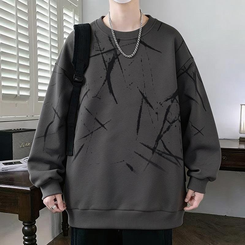 Men Spring Autumn Graphic Print Hoodies Vintage Pullovers Men Women Streetwear Round Neck Sweatshirts