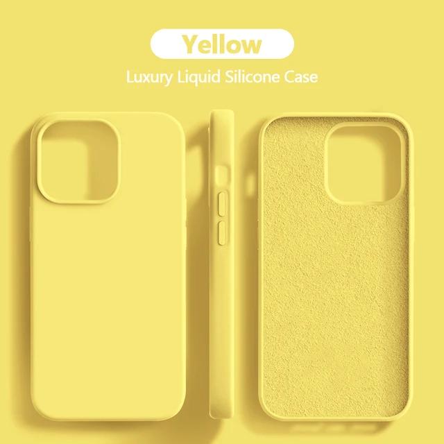 For iPhone 15 14 13 12 11 Pro Max Case Square Liquid Silicone Phone Case For iPhone 15 14 XR X XS 7 8 Plus Soft Shockproof Cover