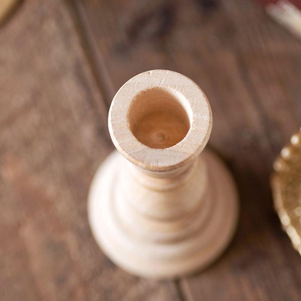 Home Decor Vintage Retro Wood Candle Holder Wedding Decoration Candlestick Holder Wooden Pillar