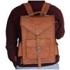Western Brown Vintage Leather Backpack Laptop Messenger Convertible Bag Rucksack