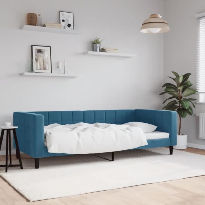 VidaXL Daybed Blue 90x200 Cm Velvet 354007