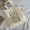 Simple And Versatile Shopping Bag Kawaii Fun Shopping Bag Canvas Bag Handbag Large-capacity Handbag Casual Girl Shoulder Bag.