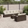 VidaXL Garden Lounge Set with Cushions 9 Pcs, Patio Sofas, Patio Furniture Set, Outdoor Furniture, Brown 3251570