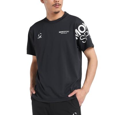 Спортивная футболка Move Sports Coolist by Move Round Short BK00 Descente, Спорт, Влагоотводящая, Быстросохнущая, Отводящая тепло, Шея, Рукав, Мужская, (ST5SHTZ0MB)