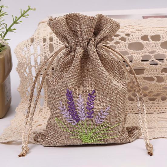 12 шт., сумки с вышивкой лаванды, пустые сумки для хранения с завязками, износостойкие, широко используемые сумки для хранения конфет и ювелирных изделий