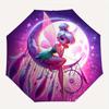 Disney Tinker Bell Moon Automatic Open/Close Umbrella - Cute Umbrella with Cute Design, Portable 3-Fold Compact Umbrella for Men & Women, Va
