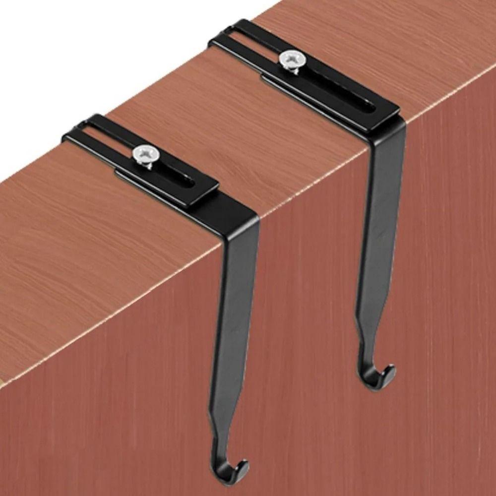 4Pcs Black Partition Hanger Iron Cubicle Wall Hooks Multifunctional Door Storage Hooks Umbrellas