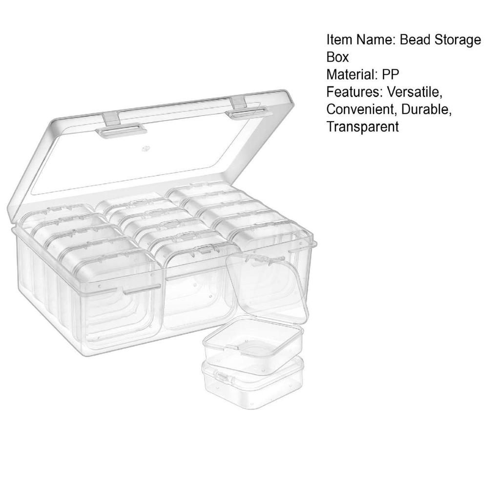 1 комплект, коробка для хранения бусин, мини-прозрачные контейнеры для хранения бусин, портативный органайзер, коробка для мелких предметов