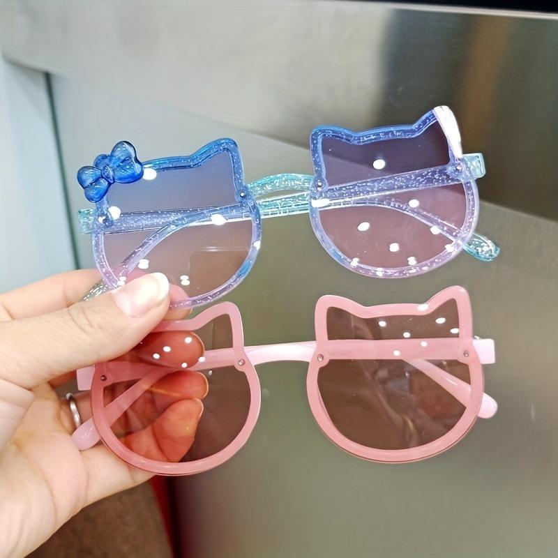 Children's Fashion Trendy Glasses Baby Girl Cute Cat Ear Cartoon Glasses Trendy New Beach Glasses Travel Decoration Glasses