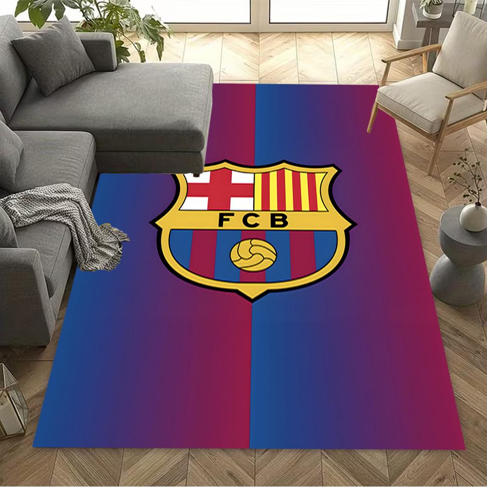 Fcb Crest Emblem Carpet Design for Dining Room Living Rooms Playrooms Bedrooms Anti-slip Rug Office home decor Gift for Festivals