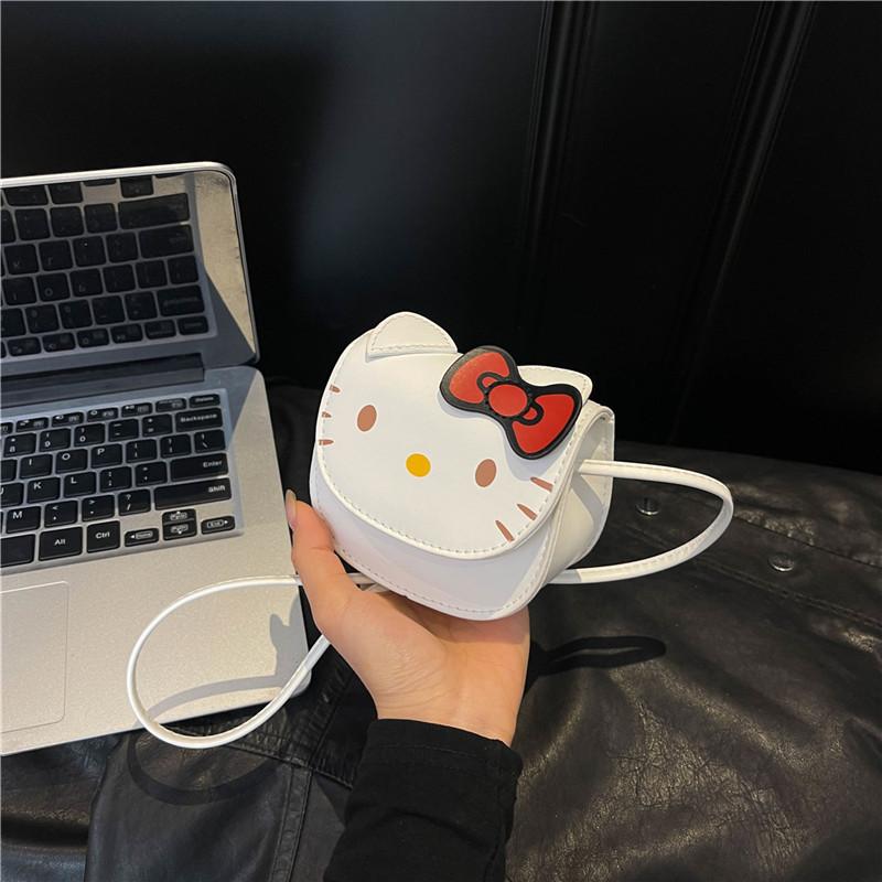 Мини-сумка Hello Kitty для девочек, милый мультяшный кот, сумка через плечо, маленькая квадратная монетница KTB