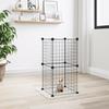 3114031 vidaXL Pet Cage 8 Panels Black 35x35 Cm Steel