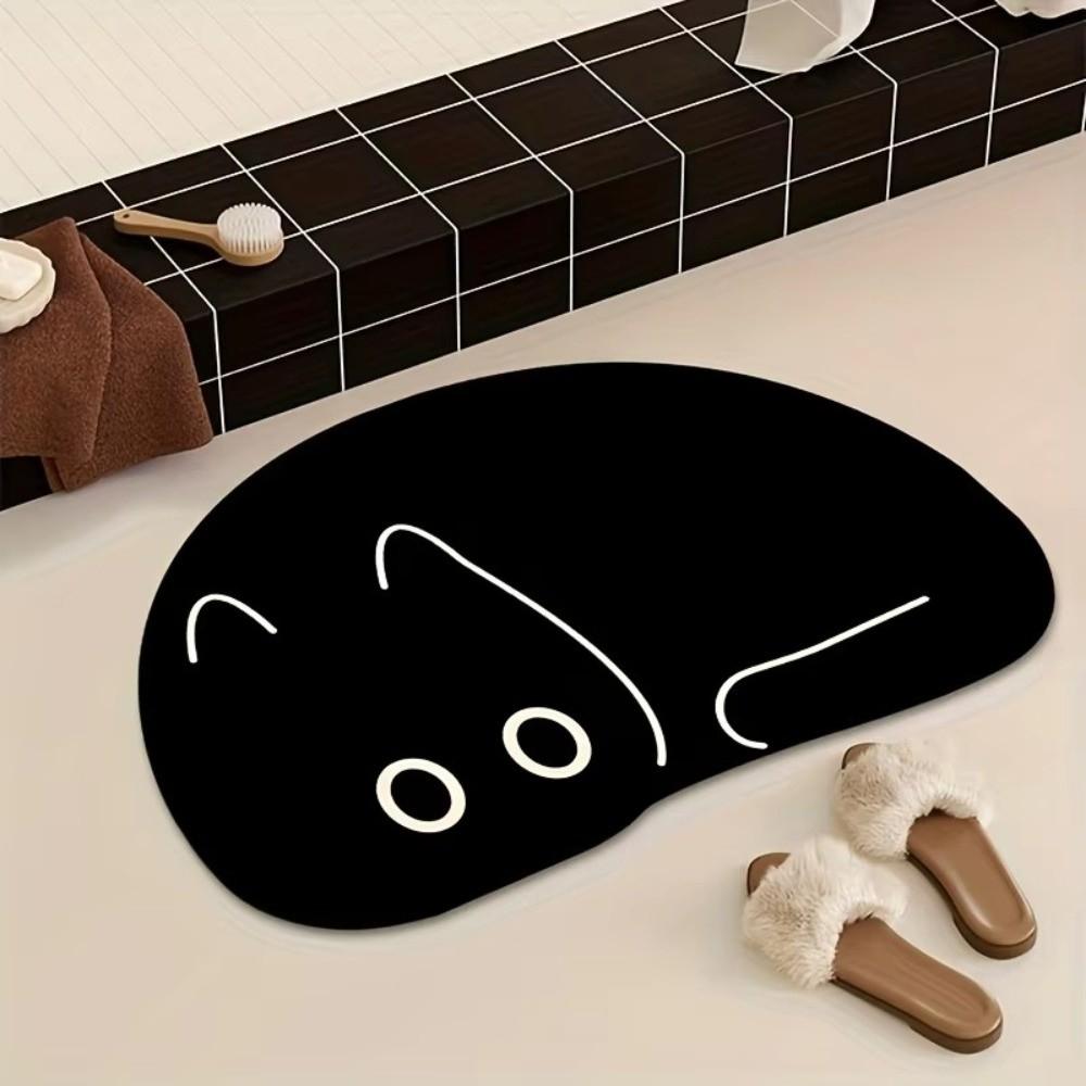 Non-Slip Bath Mats Cartoon Cat Kitchen Rugs Creative Bathroom Floor Mat