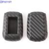 Jingyuqin 3b Carbon Fiber Patten Silicone Car Key Shell For Starline A92/A94/V62/A62/A64 LCD Car Key Holder Case Cover