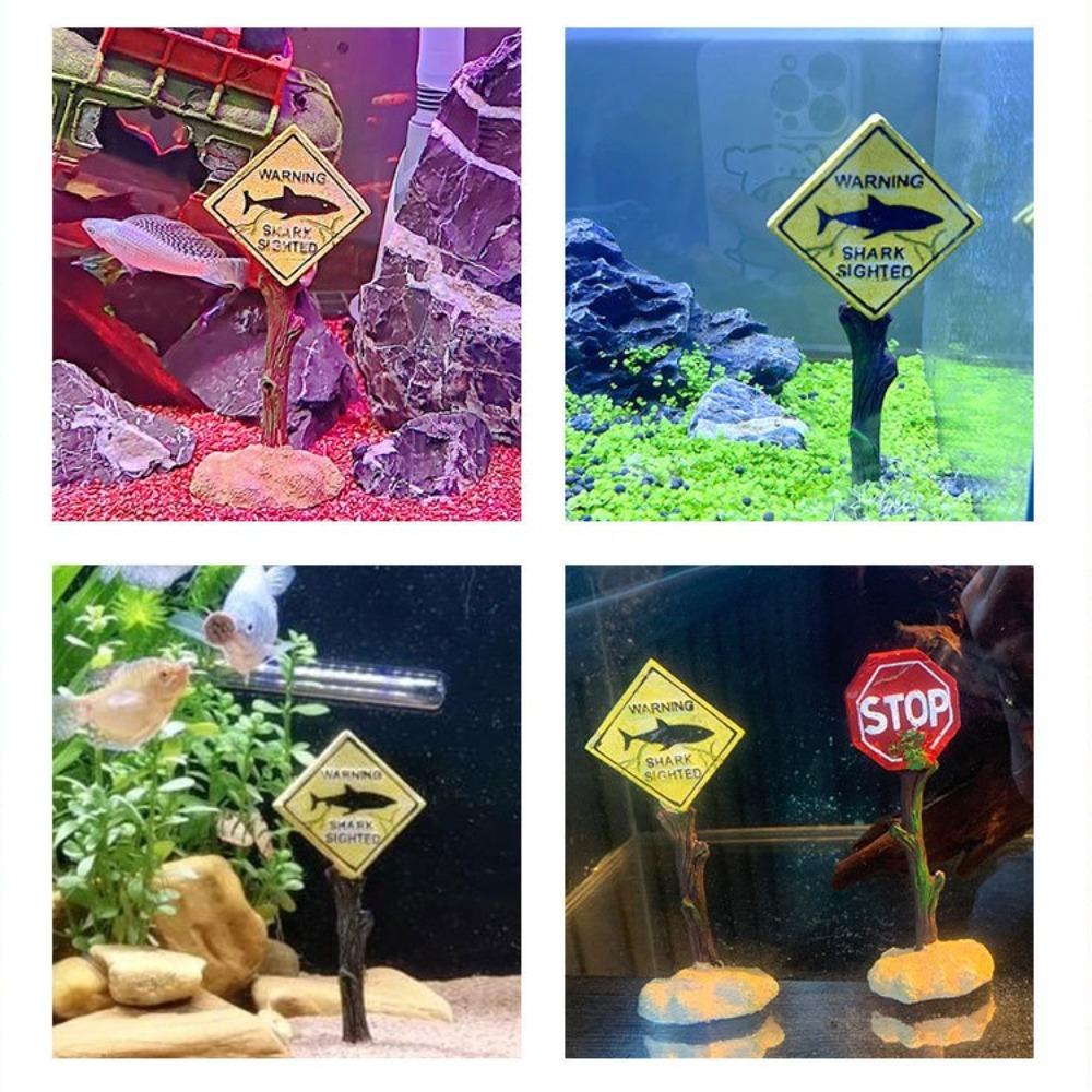 Искусственный знак «Осторожно, акулы» Смола Предупреждающий знак для аквариума Фон для аквариума Аквариум
