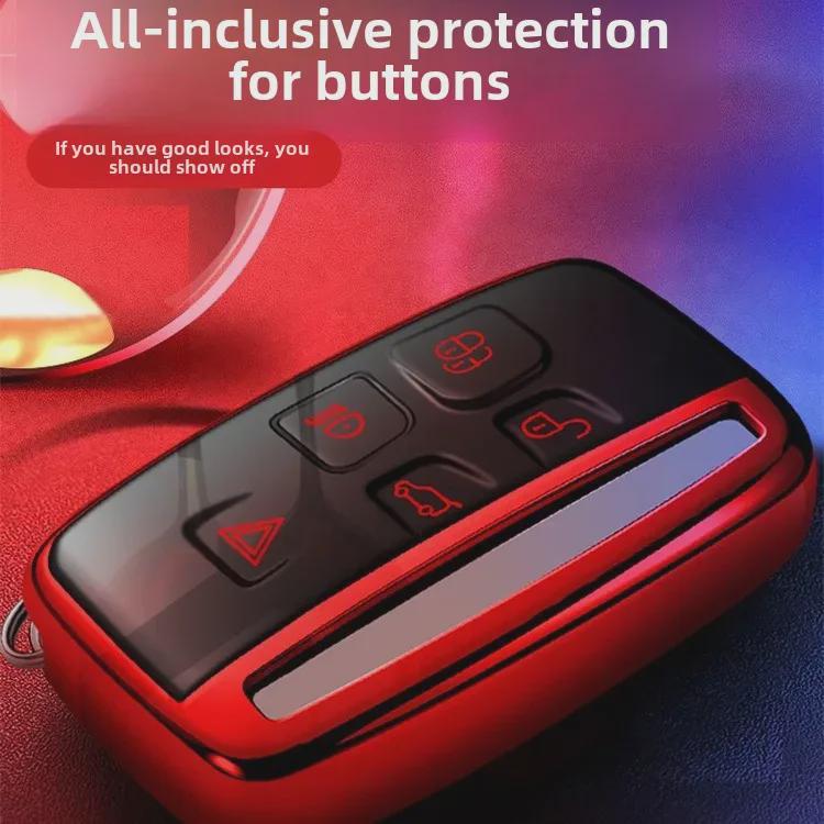 "Чехол для ключа из гальванического ТПУ для Land Rover: Модели Range Rover, Discovery 4, Evoque и Jaguar"