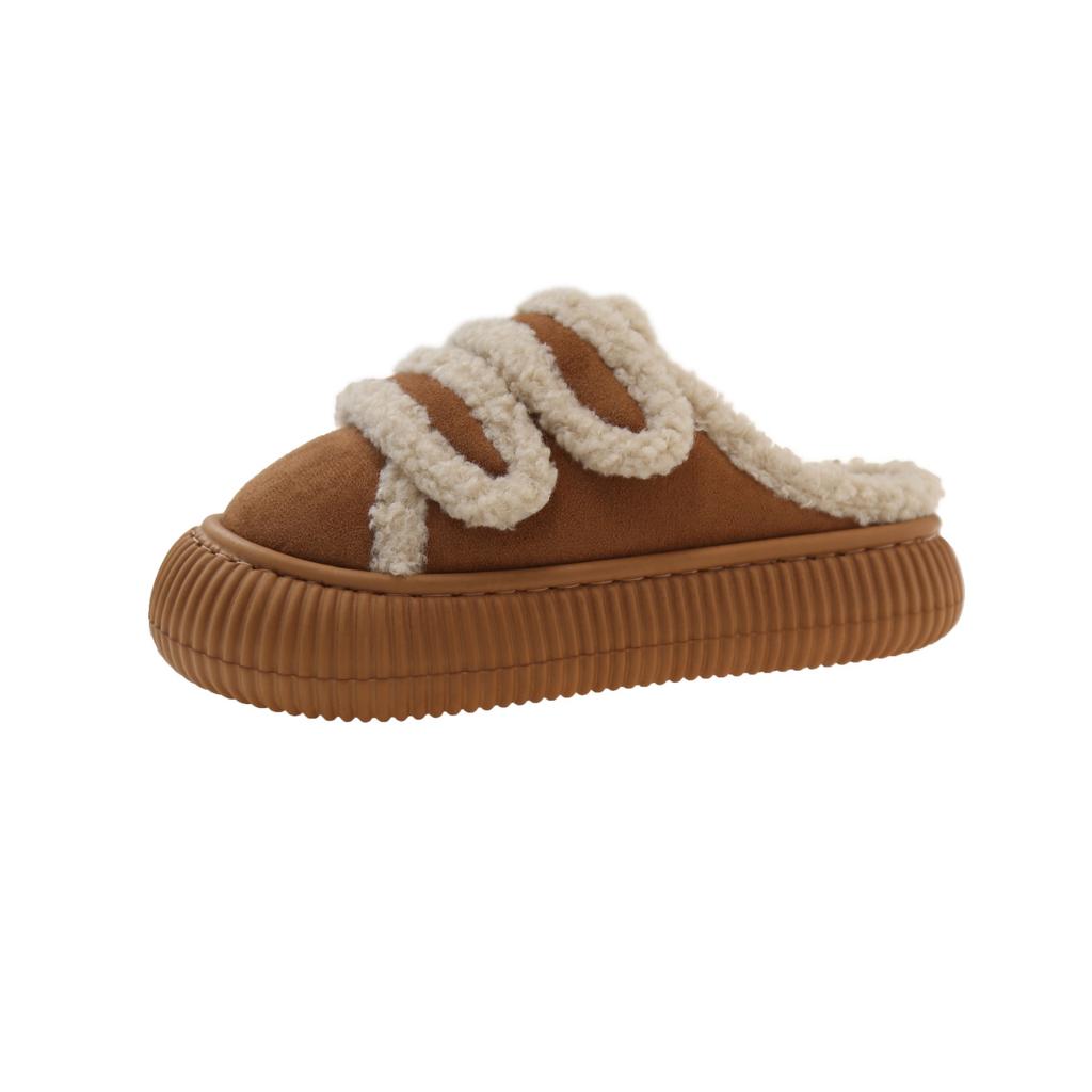 Fashion Warm Cotton Slippers Women New 2024 Winter Platform Shoes Soft Plush Thick Sole Casual Snow Shoes Ladies Plush Warm Slippers