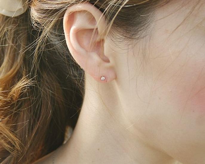 KASHIMA 1 бриллиантовые серьги 18к белое золото K18/PG/WG 0.1 карат