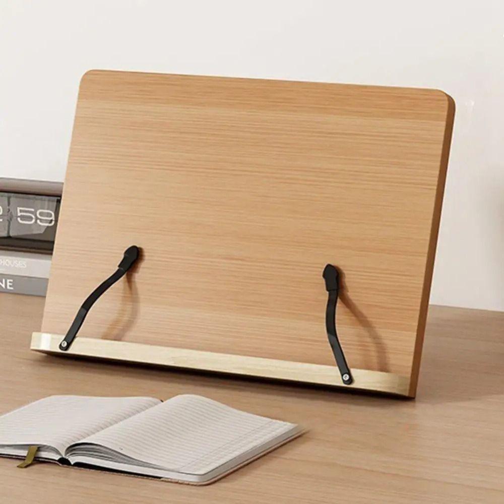 Adjustable Angle Wooden Reading Stand Multi-Position Support Reading Rest Tablet Note-taking
