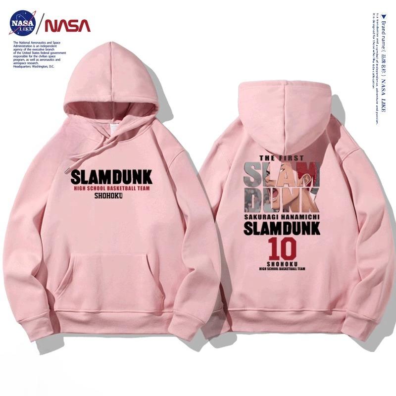 НАСА совместный осенне-зимний мультяшный принт «Слэм-данк» студенческая толстовка с капюшоном для мужчин и женщин, пуловер с длинным рукавом на флисе