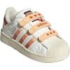 adidas Оригинальные Superstar 2 Удобные Универсальные Прочные Низкие Детские Кеды для Скейтбординга Детские Кроссовки Белые Оранжевые JS2473