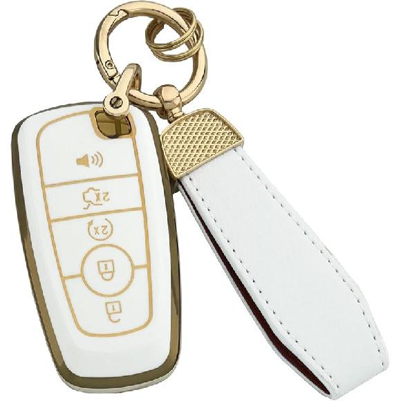 Чехол для брелока Ford с брелоком, полноразмерный защитный чехол для ключей для 2018-2025 Explorer Fusion Escape Edge Bronco F150 Maverick Mustang