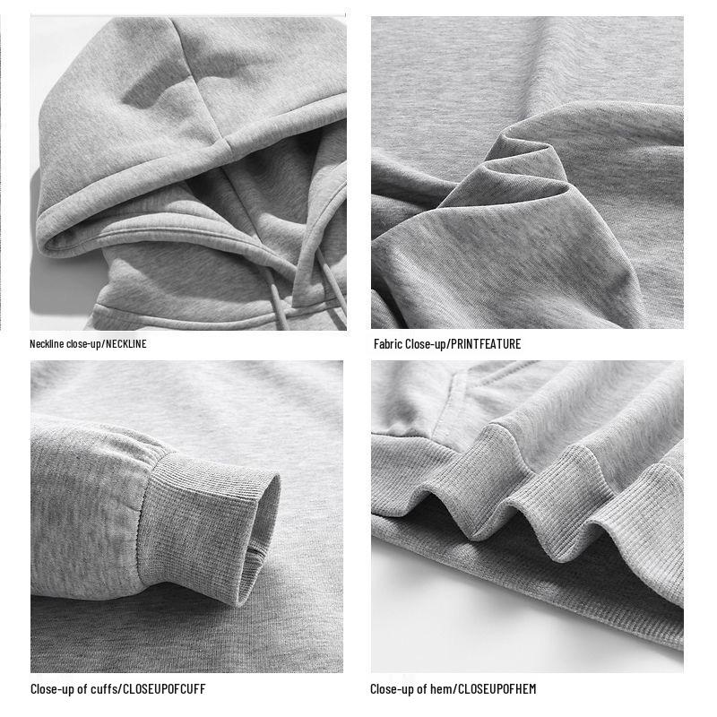 500G Thick Unisex College Style Hooded Sweatshirt for Autumn/Winter