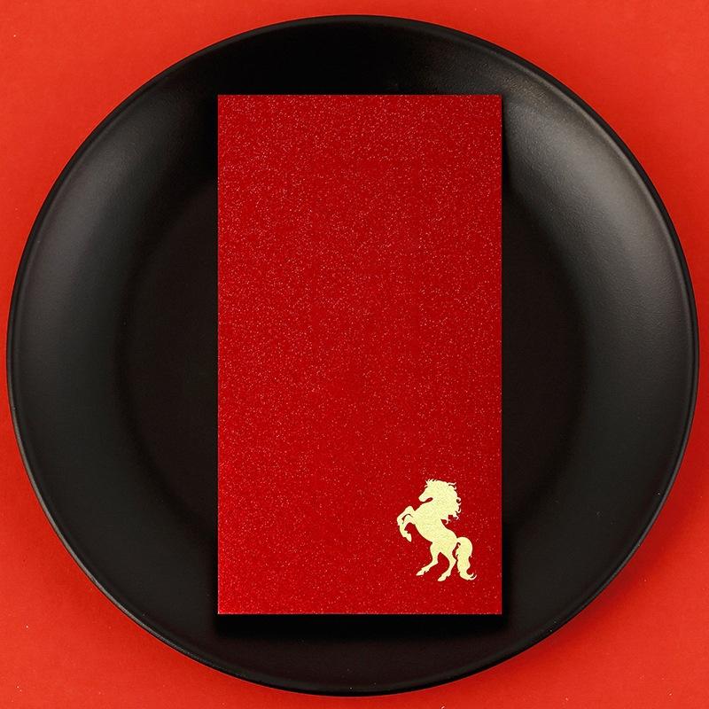 6 шт. Новогодний красный конверт 2026 Китайский праздник весны Счастливые красные конверты Карман для денег Принадлежности Год Лошади Лунный год