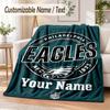Custom Text Flannel Blanket Philadelphia Eagles Print Warm Cozy Blanket Home Sofa Bedding