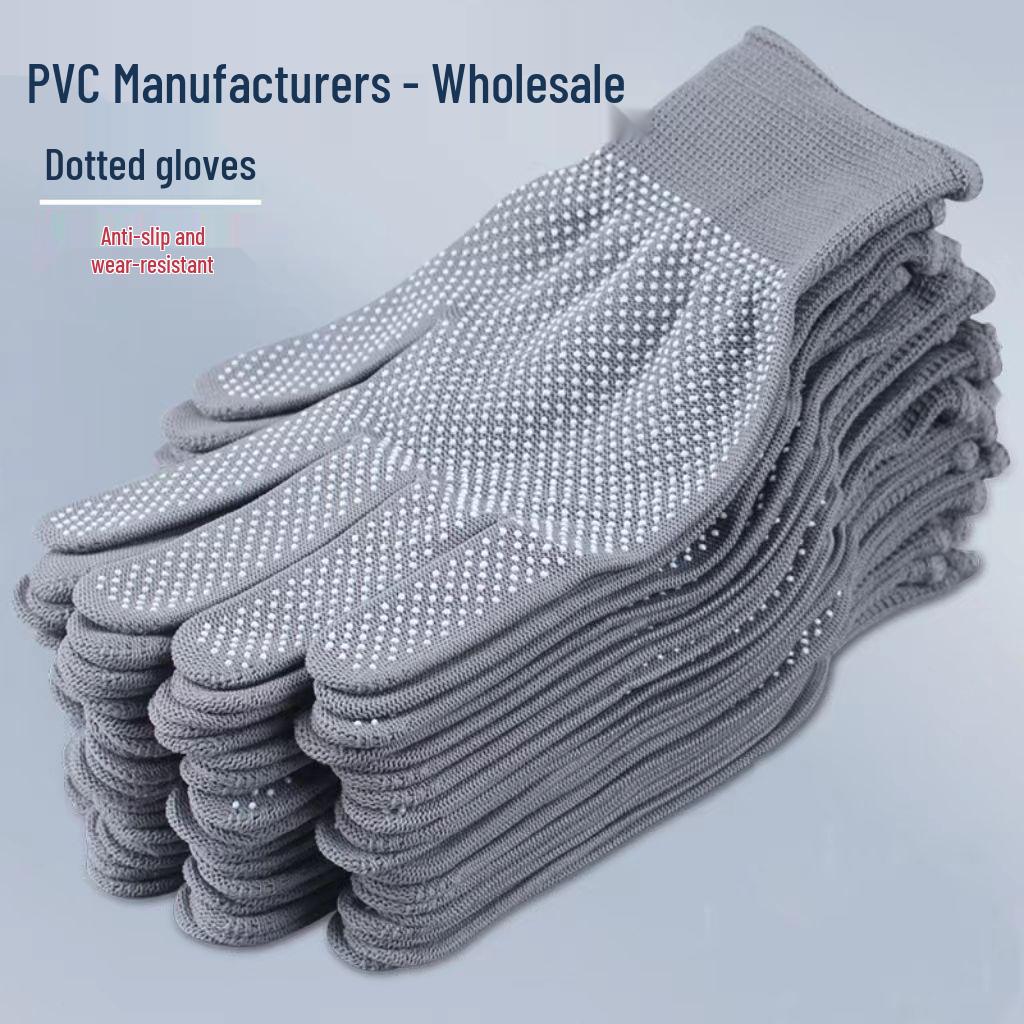 Нейлоновые перчатки с 13 петлями и точечным нескользящим покрытием: Дышащий, Износостойкий, Идеально подходит для садоводства, скалолазания, упаковки и защиты труда.