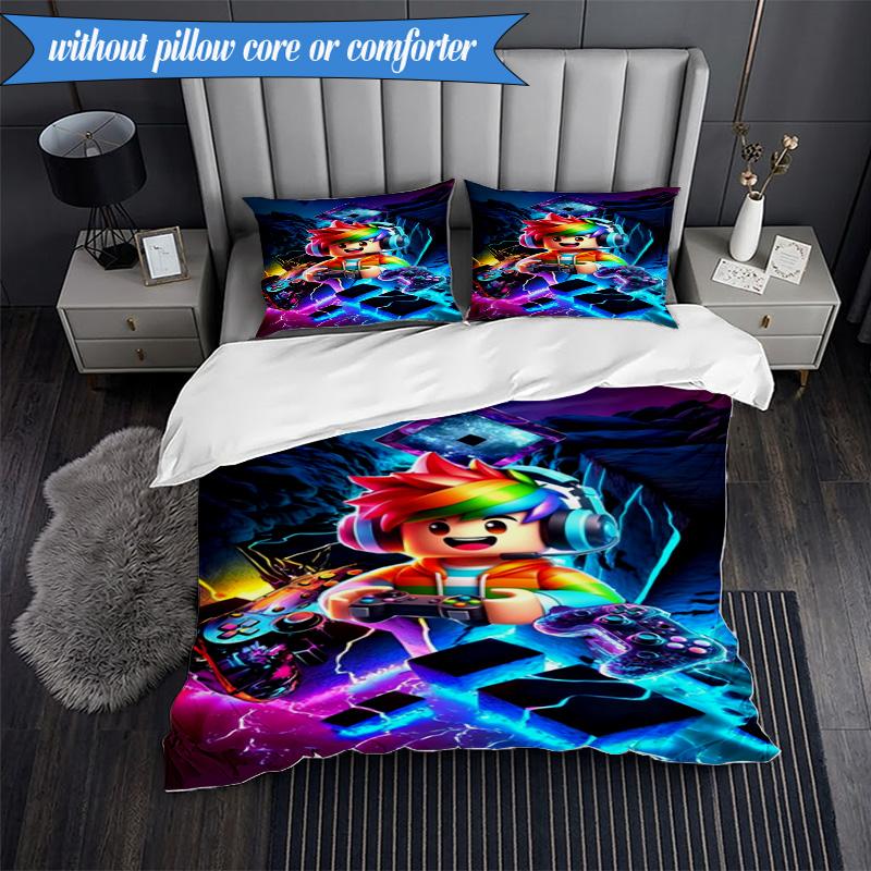 3PCS Electric Armor Adventure Bedding Set,Including 1pc Duvet Cover And 2pcs Pillowcases Perfect for Bedroom, Dormitory, Fan Christmas gift