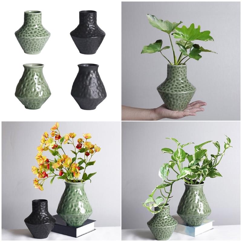 Artisanal Textured Ceramics Flower Arrangement Vases Organic Imperfects Design for Modern Styling