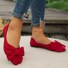 2024 Summer Fashionable and Comfortable Pointed Simple Bow Casual Large Size Wear-Resistant Women's Flat Shoes Zapatos Mujer