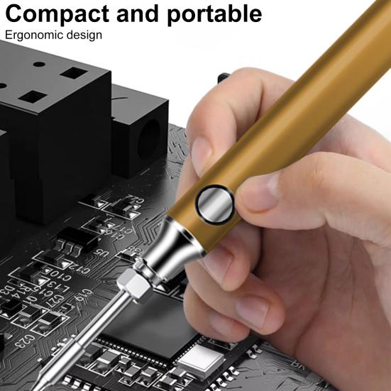 Электрический паяльник в комплекте с регулируемой температурой, быстрый нагрев, портативный, легкий дизайн, перезаряжаемый беспроводной паяльник-ручка