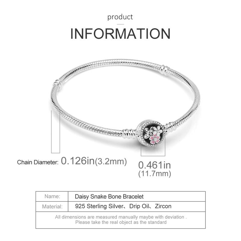 Модный тренд 925 Серебряная змея цепочка застежка браслет шарм подходит оригинальный кулон из бисера DIY изготовление ювелирных изделий для женщин подарок на день рождения