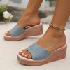 Мода 2024 Новые Летние Сандалии-клинья с открытым носком, на платформе и высоком каблуке, женские повседневные туфли, удобные