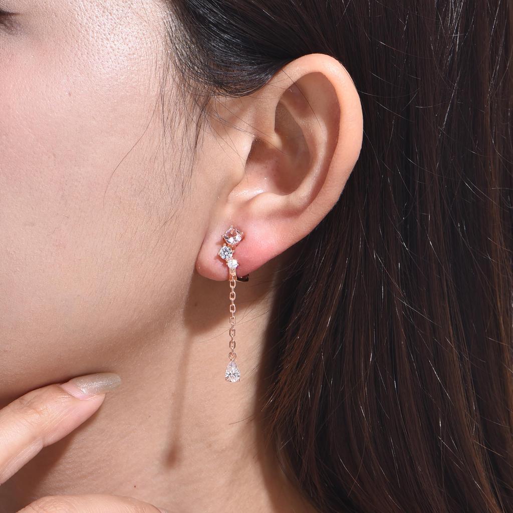 Morganite Earrings for Women Popular April Birthstone Hypoallergenic Silver 925 Earrings Drop Brand Stylish Anniversary Birthday Present Day White Day