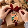 Сезонные зимние украшения 6 шт. Деревянный олень Рождественское украшение, Милый олень Подвесное украшение Аксессуары для елки с джутовой веревкой, Праздничный кулон для дома