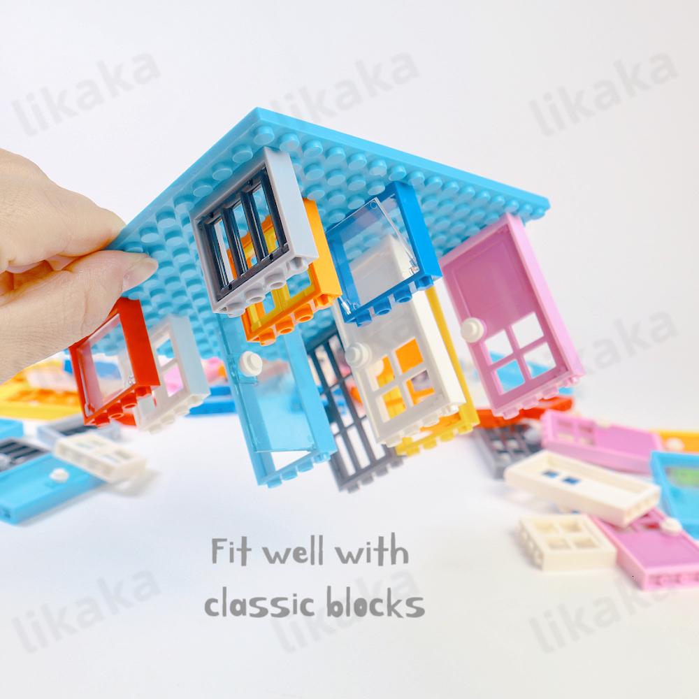 MOC City Friends House Door Window Set Строительные блоки Игрушки Совместимость Классические архитектурные блоки Запчасти DIY Кирпичи Детские игрушки