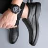 Fashion Genuine Leather Shoes Men Slip On Fashion Loafers Soft Cowhide Men Casual Shoes Brand Male Footwear Black Brown Thick Sole Shoes