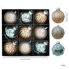 8cm 9pcs Christmas Balls Painted Special-shaped Xmas Decorative Hanging Ornaments Luxury Party Christmas Spheres Pendant 1116