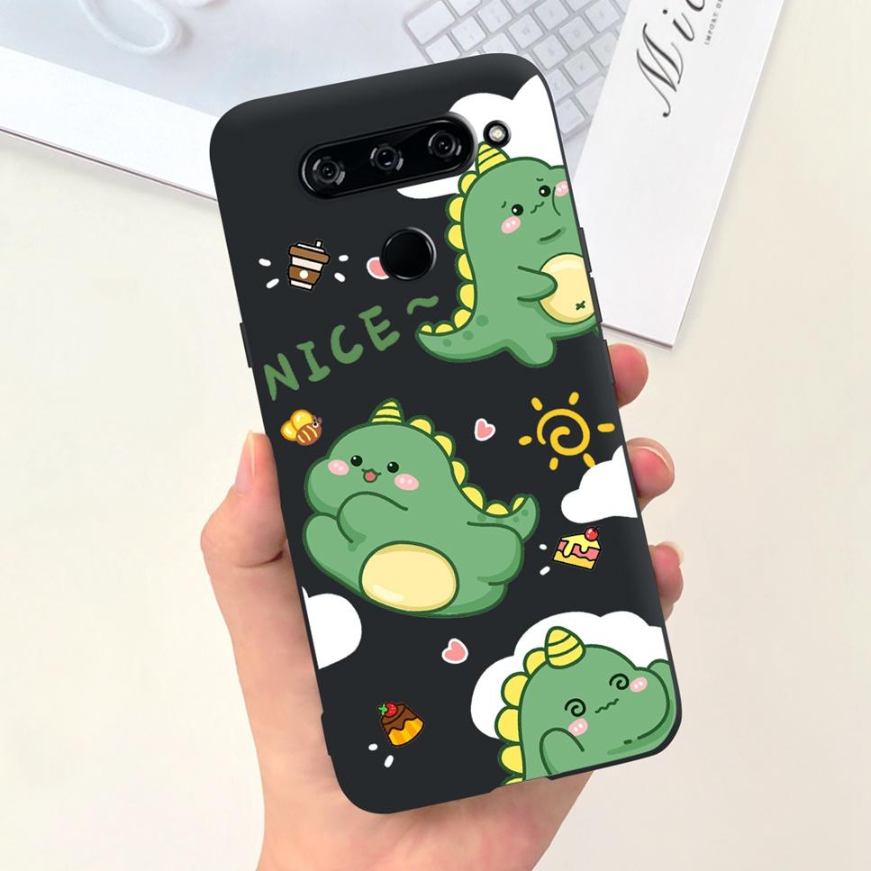 Case For LG V40 ThinQ Cartoon Astronaut Dinosaur Soft Silicon Black Cover For LG V50 V50S ThinQ 5G LG V30 2017 Bumper Phone Case