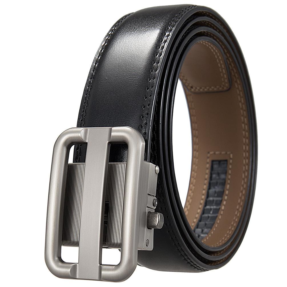 Мужской ремень с автоматической пряжкой, деловой ремень из коровьей кожи, повседневный ремень Ly36-561958-1