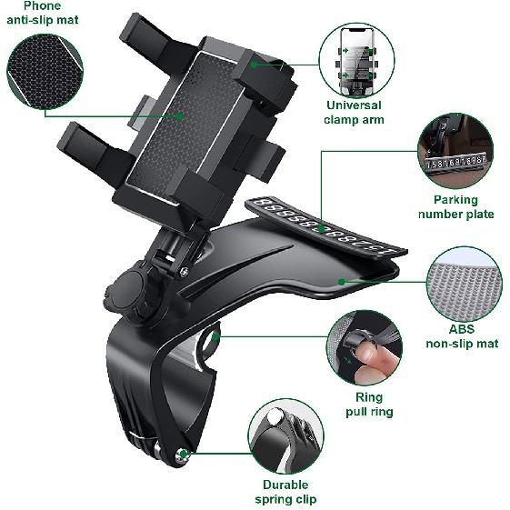 Universal Dashboard Car Phone Holder 360° Rotation Mobile Phone Stands Mount Rearview Mirror Sun Visor Clip In Car GPS