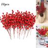 Artificial Red Berries Company Events Silk Circle 10 Pcs