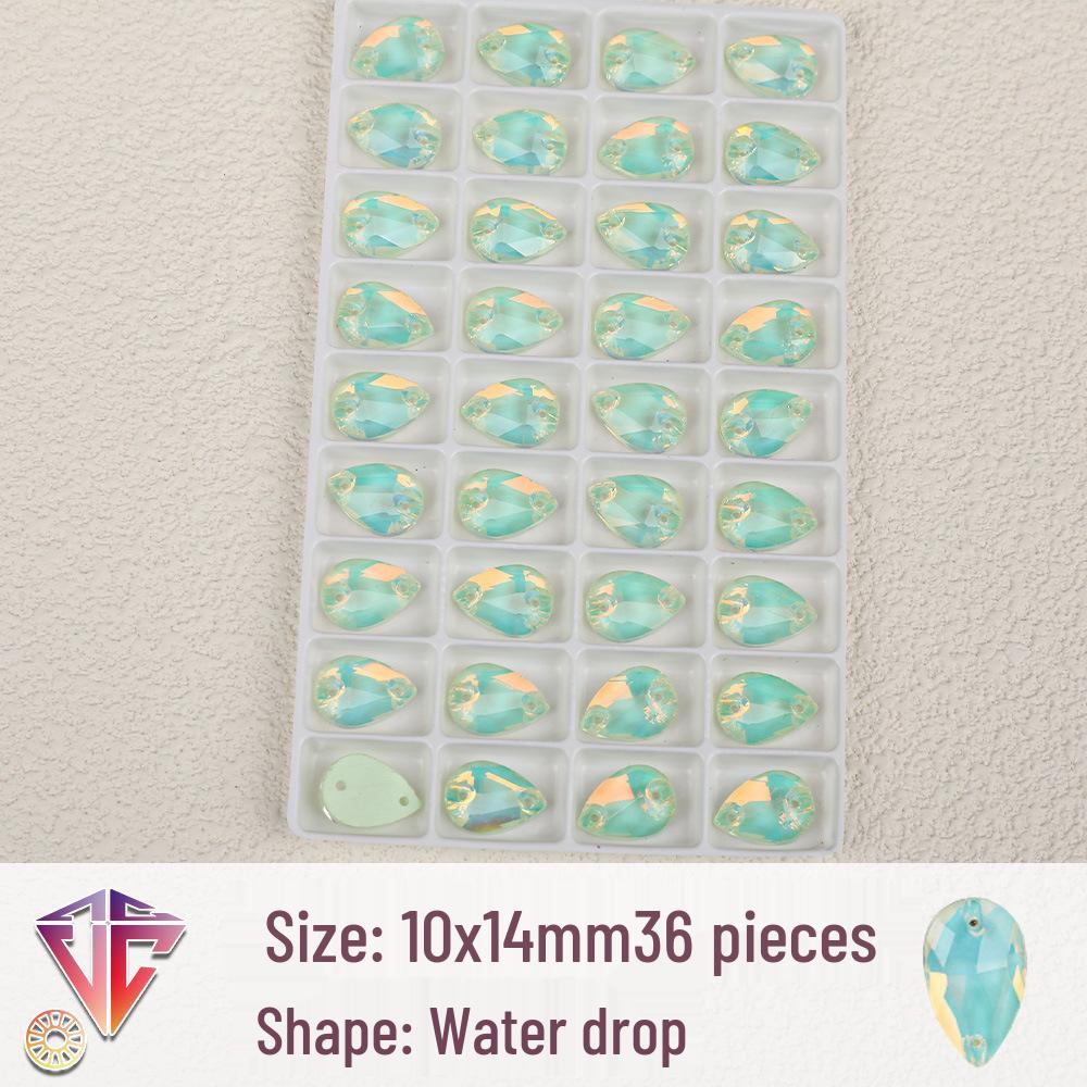 Флуоресцентные мокка каплевидные стразовые бусины - Ручная работа DIY Двухдырочные плоские аксессуары