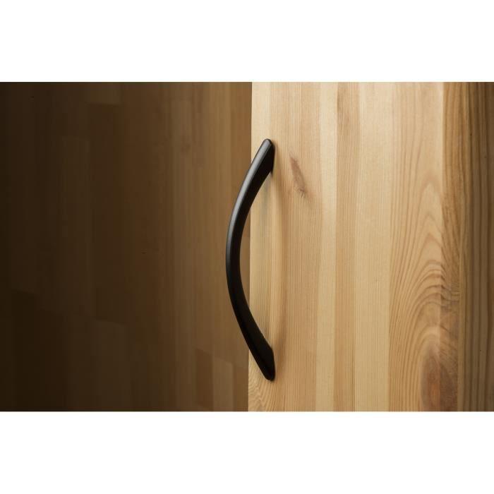 Poignées de meuble - Lot de 4 - Тропический алюминий - Нуар - Модель Barette - Entraxe 128 мм