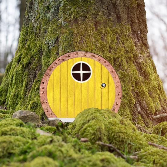 Деревянные сказочные ворота, садовые сказочные двери, миниатюрные аксессуары, гладкие края, реалистичное миниатюрное украшение для сказочной двери